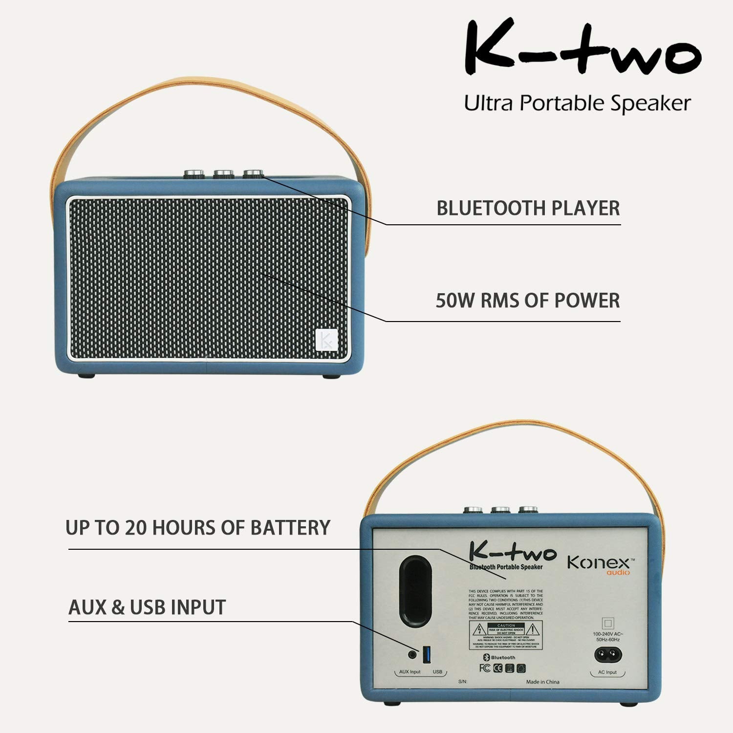 40W Vintage Bluetooth Speaker with Heavy Bass