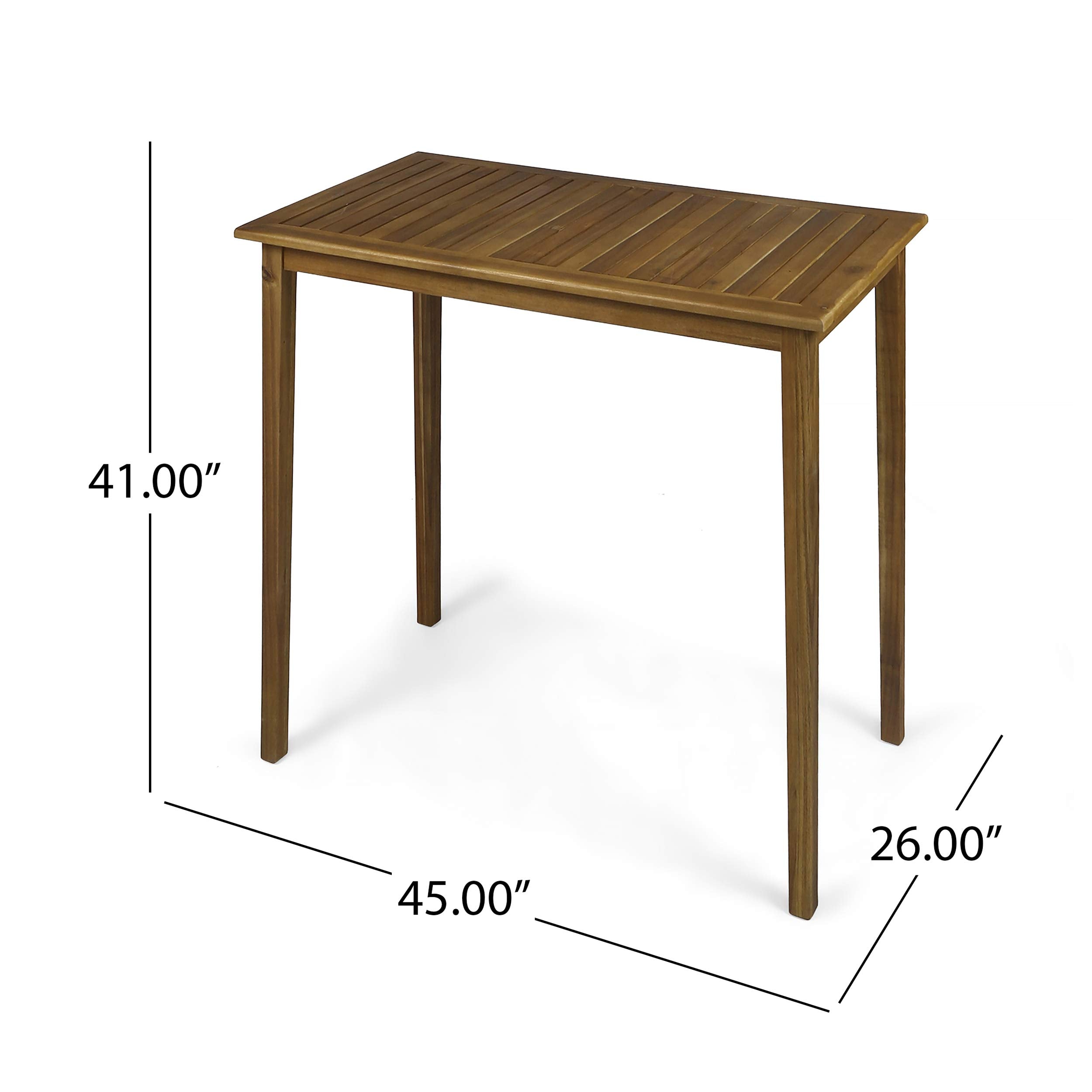 Outdoor Acacia Wood Bar Table Teak Finish