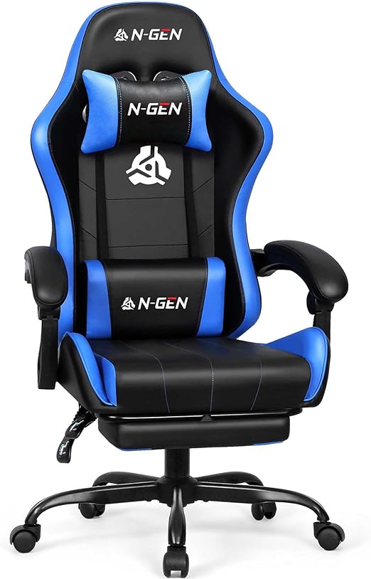 High Back Ergonomic Gaming Chair with Footrest