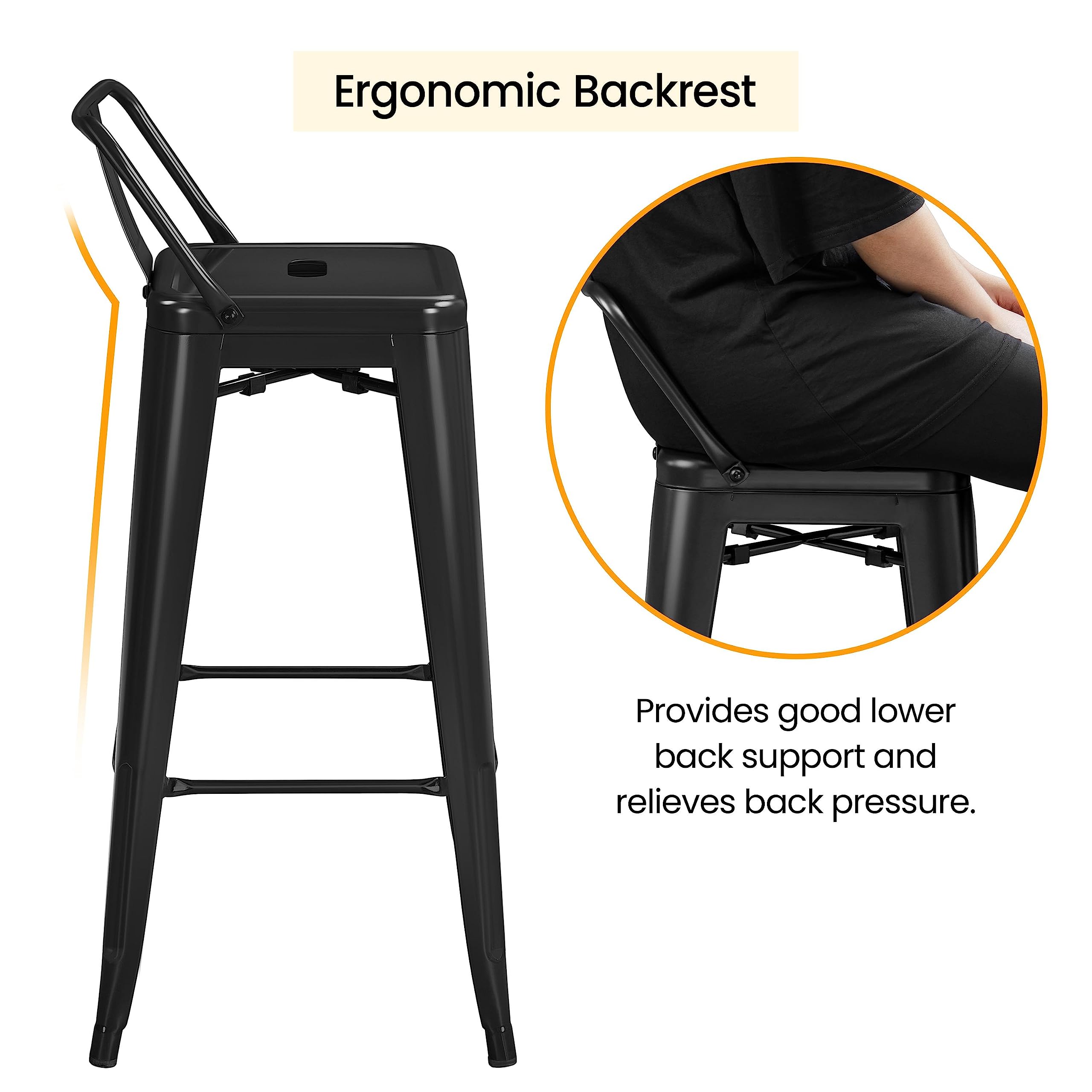 30 Inch Metal Bar Stools Set of 4