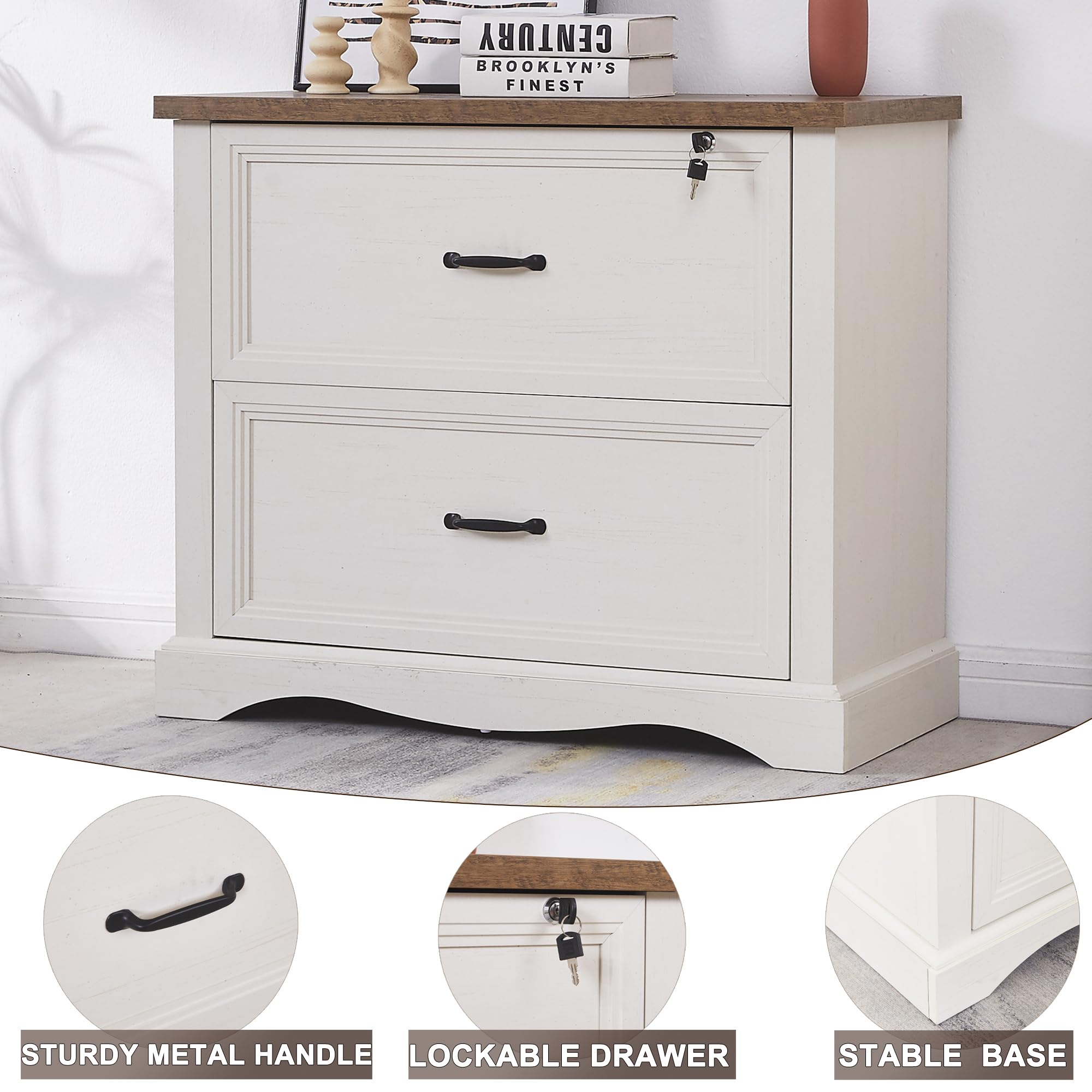 Farmhouse File Cabinet with 2 Drawers