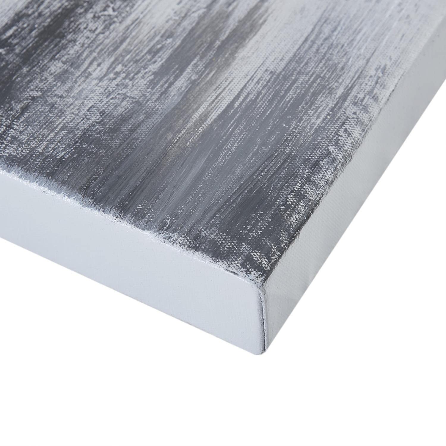 Hand Painted Canvas Wall Art - Abstract Grey Glitter 3 Piece Set