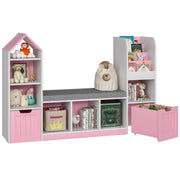 Kids Bookshelf with Reading Nook and Storage