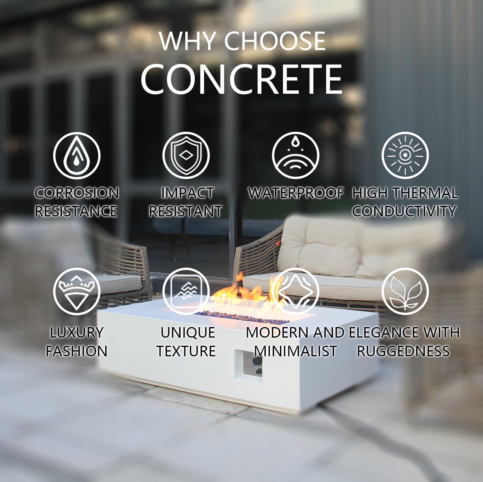 65,000 BTU Outdoor Propane Fire Pit Table