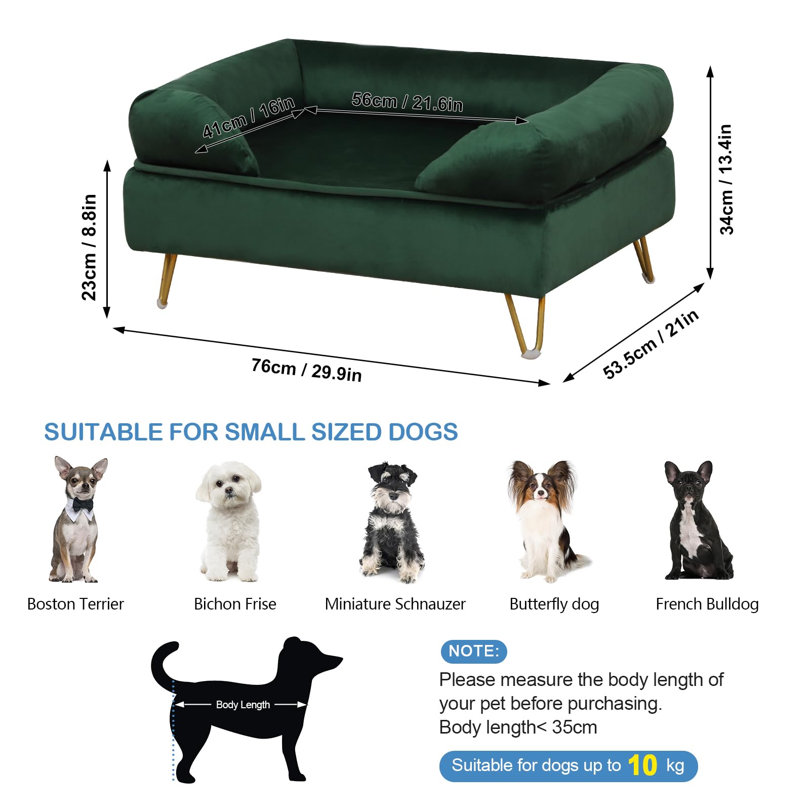 Velvet Pet Sofa with Wooden Frame