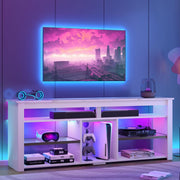 TV Stand for 70 Inch TV with LED Lights and Storage