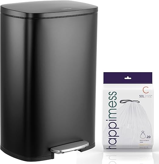 Rectangular Step Trash Can with Soft-Close Lid