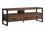 60" Industrial TV Stand with Metal Frame and Drawers