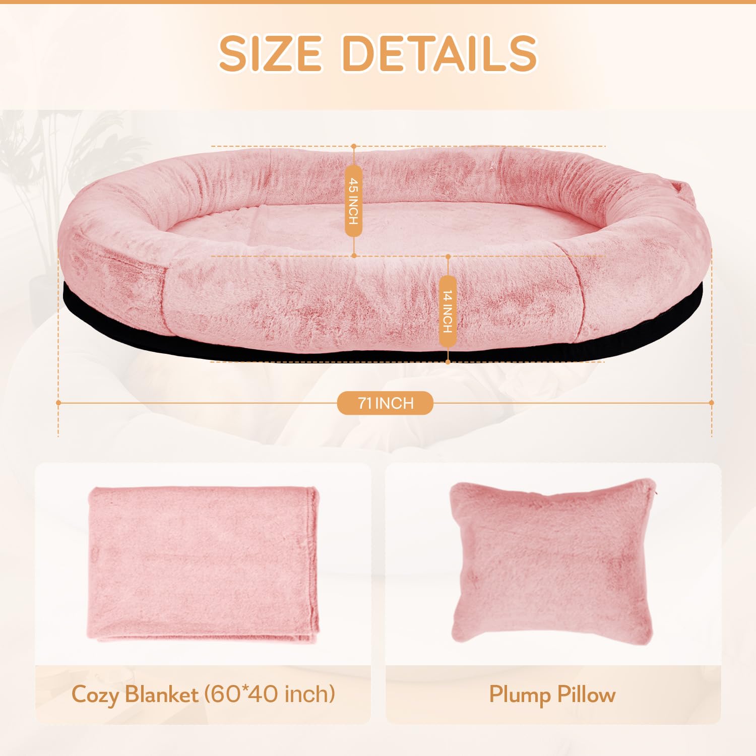 Human Sized Dog Bed for Adults and Pets