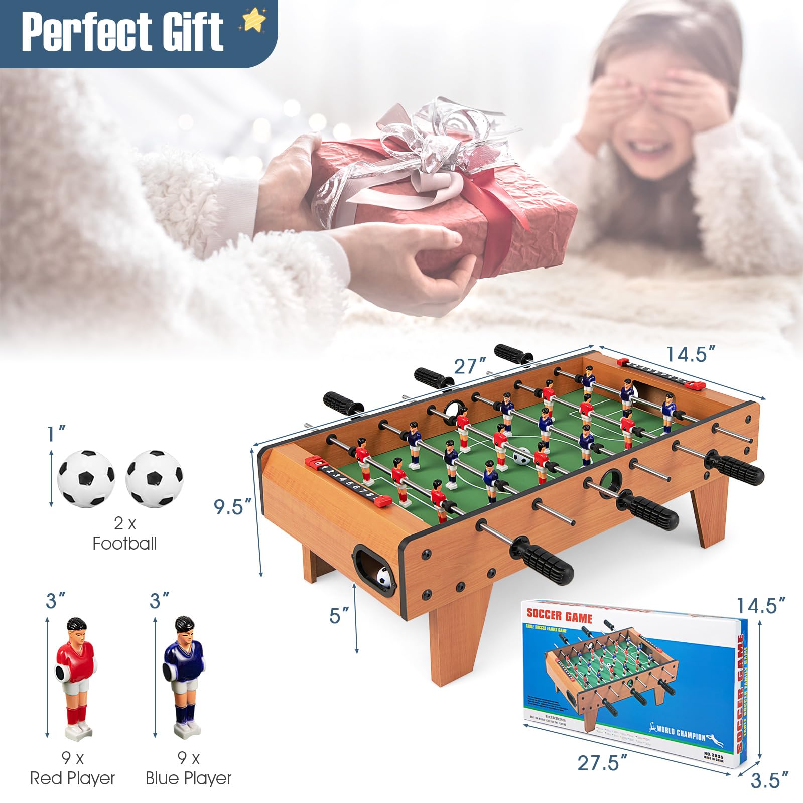 27" Tabletop Foosball Table