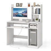 Computer Desk with Hutch and Charging Station