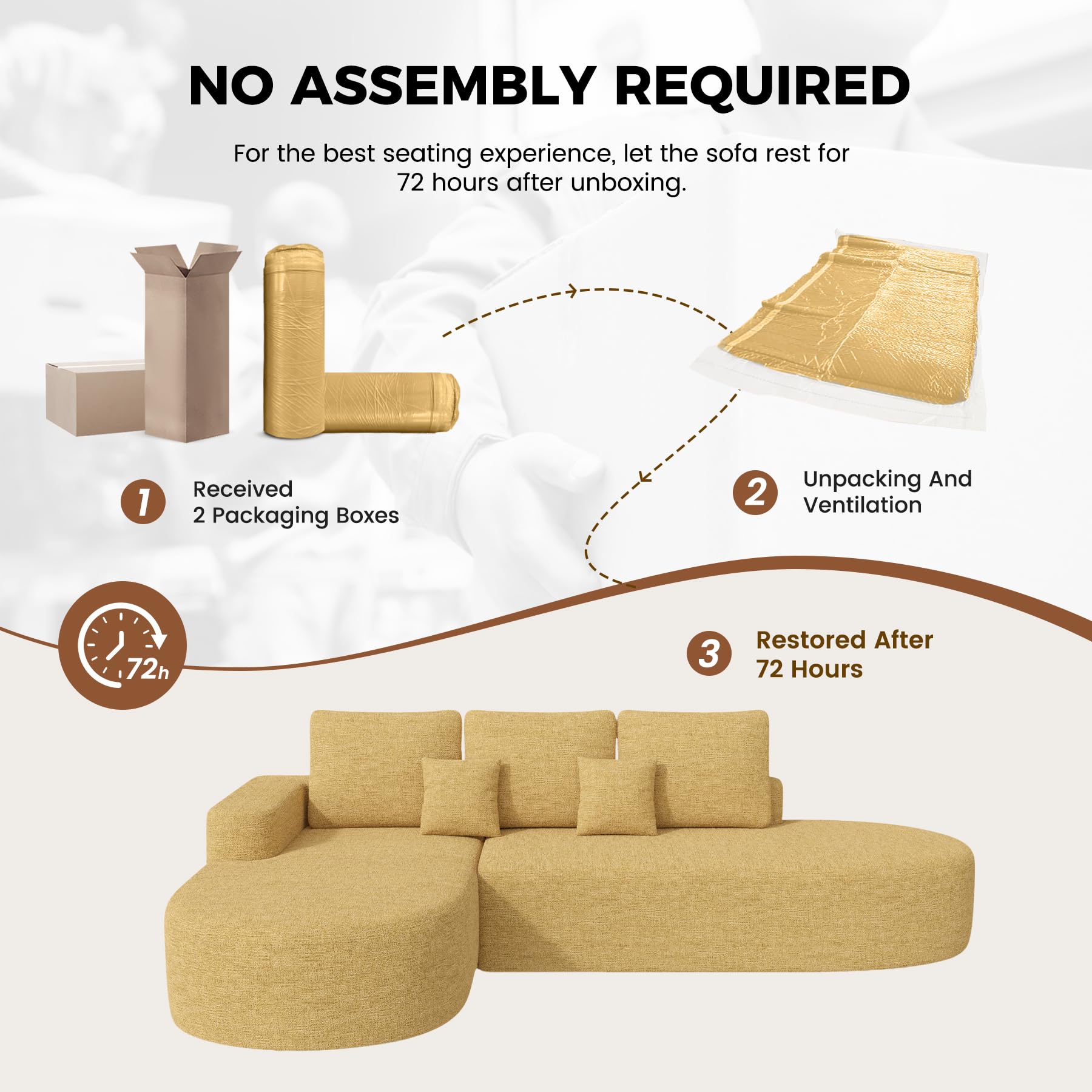 112" Modular Curved Sofa with Deep Seat