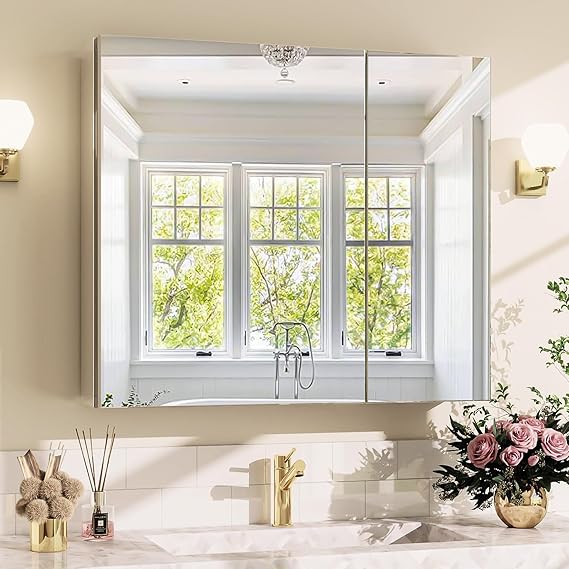 Bathroom Medicine Cabinet Mirror with Storage 20x24 Inch