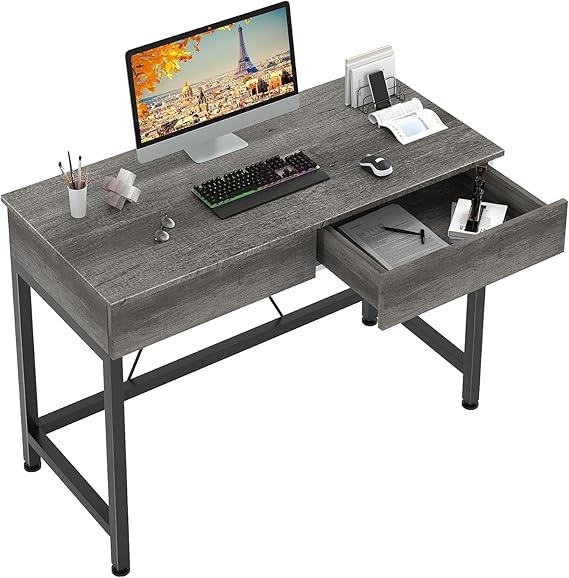 Small Computer Desk with Drawers 39 Inch