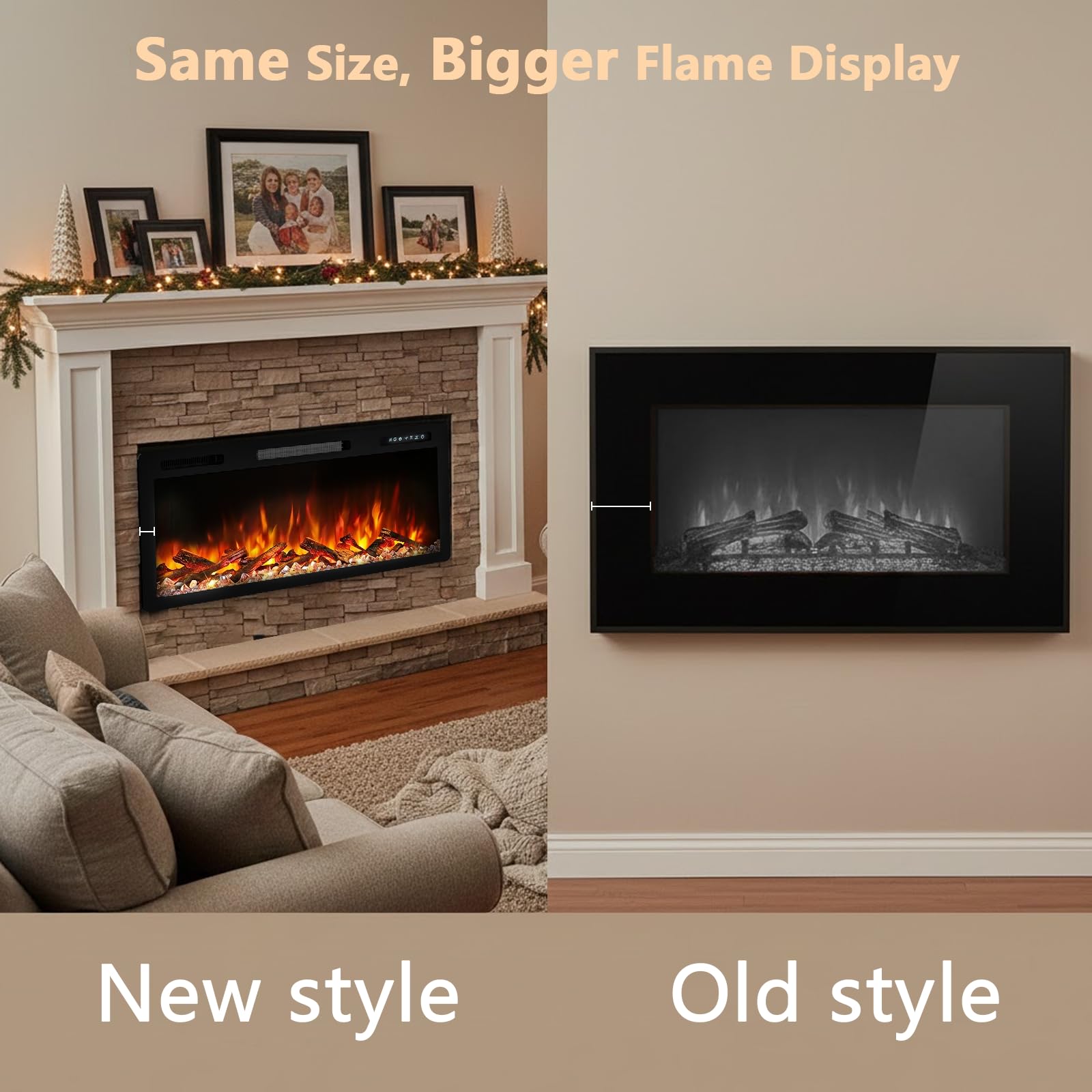 36" Electric Fireplace Insert with Remote Control