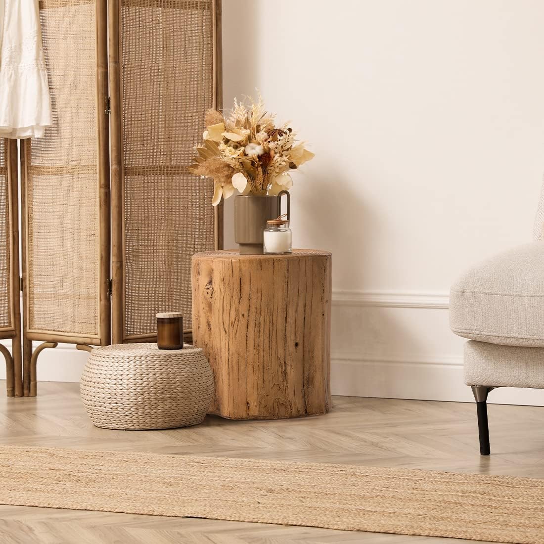 Concrete Stump Side Table Set of 2