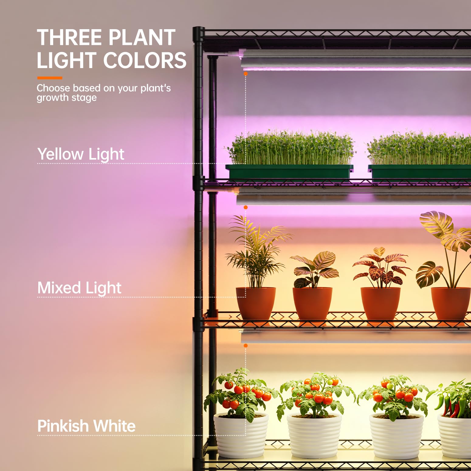 5-Tier Plant Stand with Grow Lights