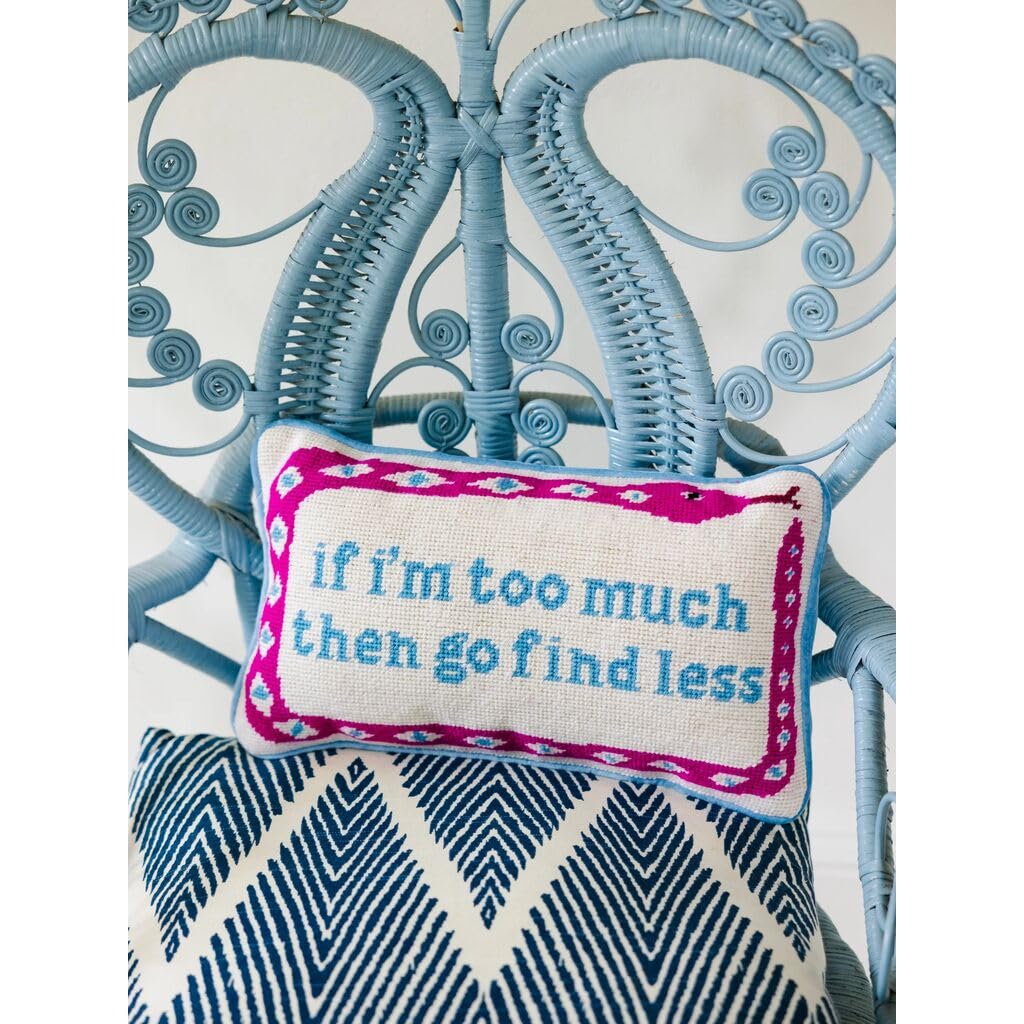 Needlepoint Decorative Throw Pillow - Go Find Less - 9" x 15"