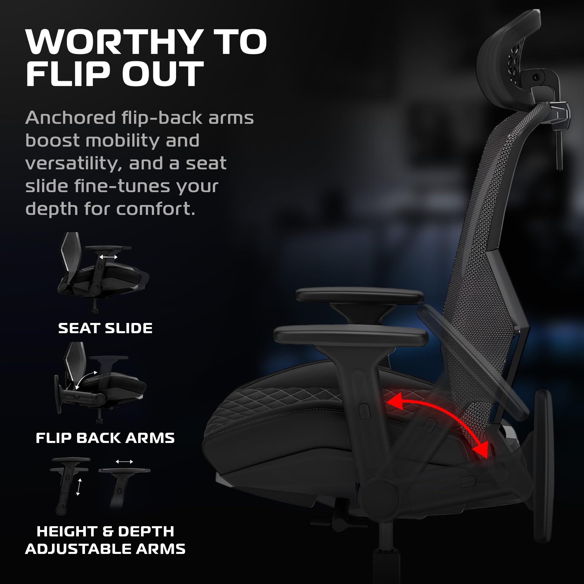 SPIRE Ergonomic Gaming Chair with Cooling Gel Seat and Mesh Back