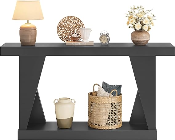 55-Inch Wooden Console Table with Storage