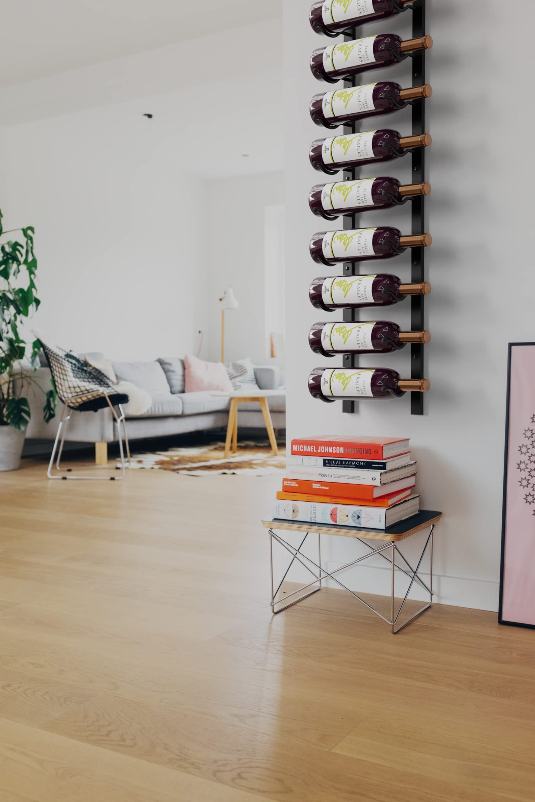 Wall Mounted Metal Wine Rack - 24 Bottle Holder