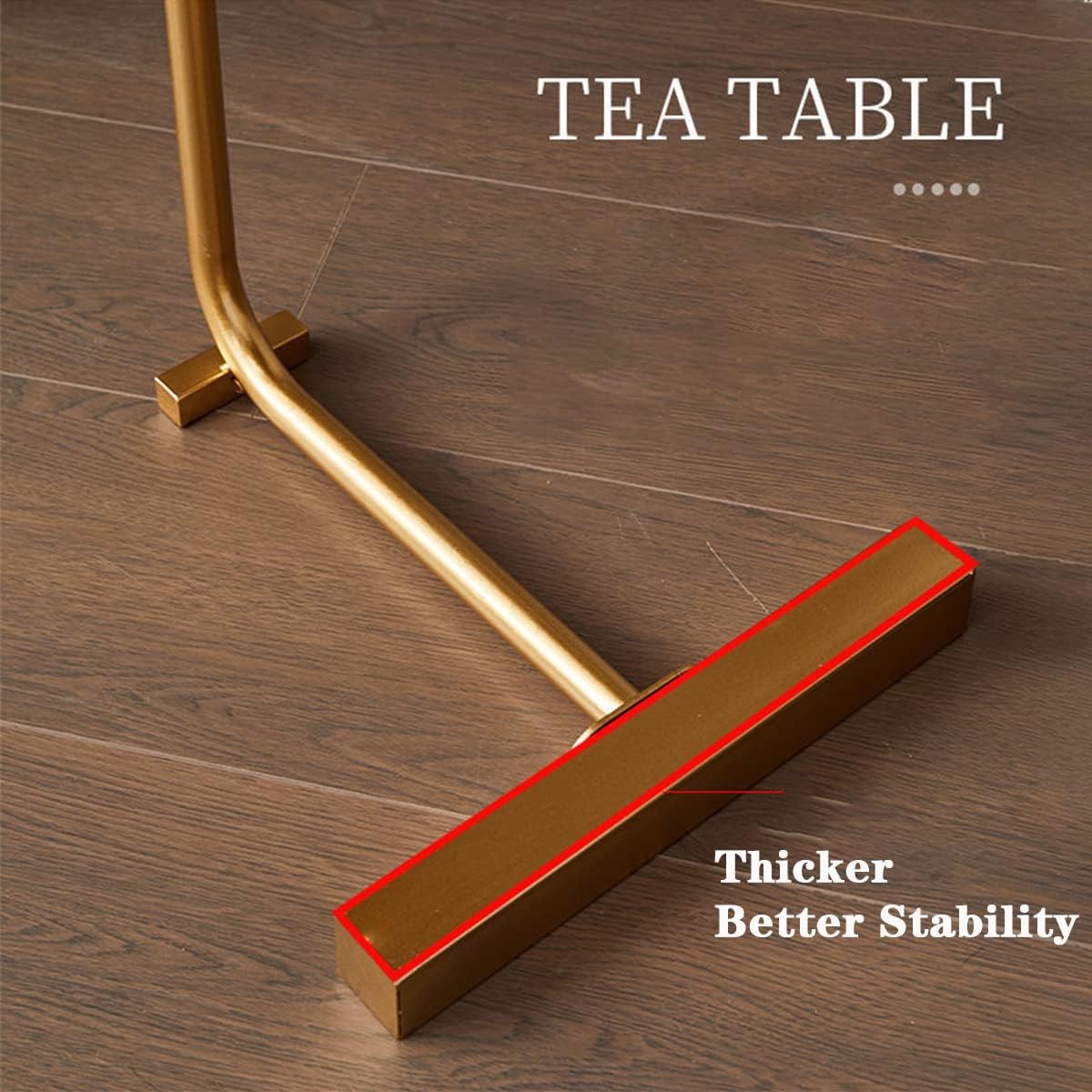 Small C-Shaped Side Table with Round Top