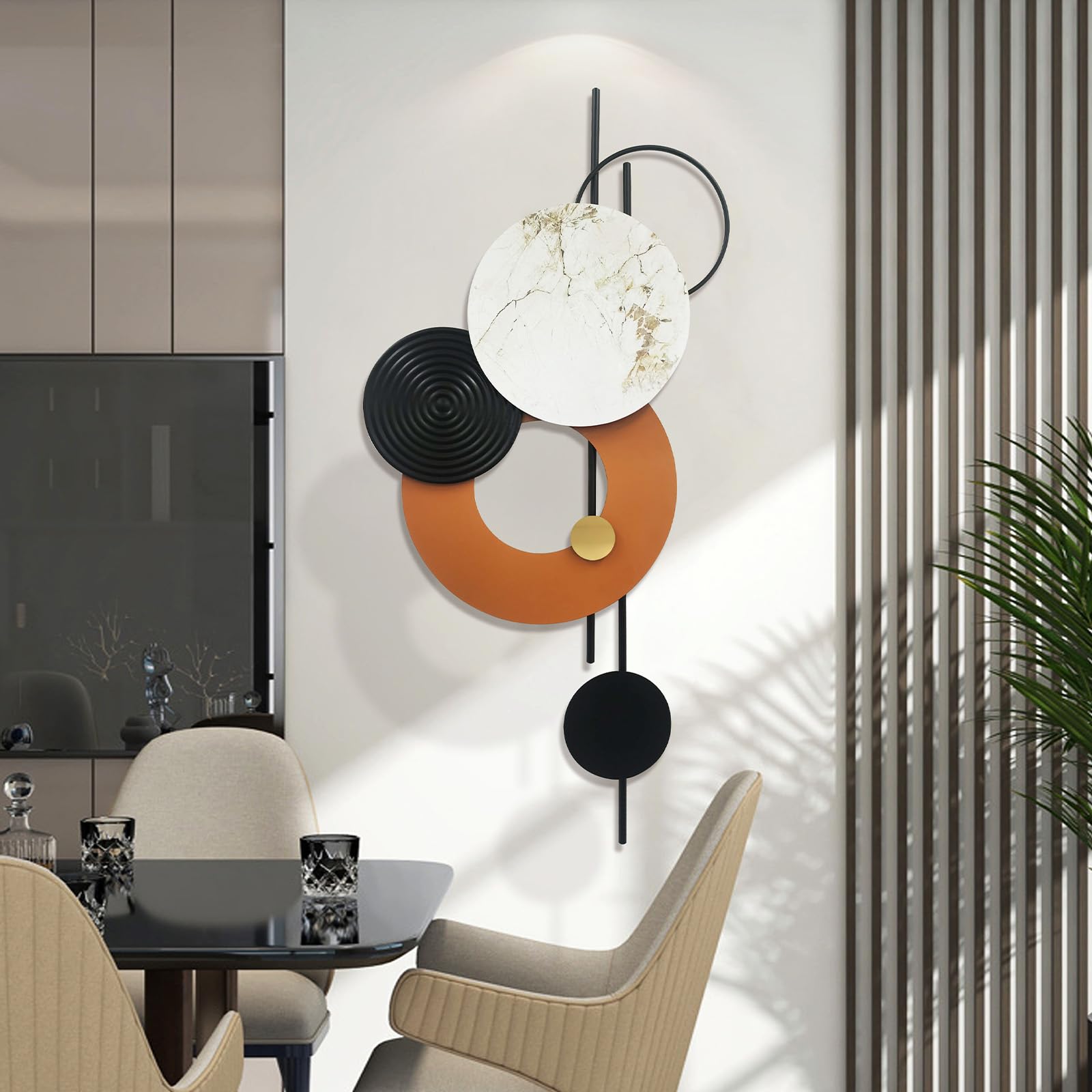 3D Large Metal Wall Art Round Modern Luxury Wall Sculpture