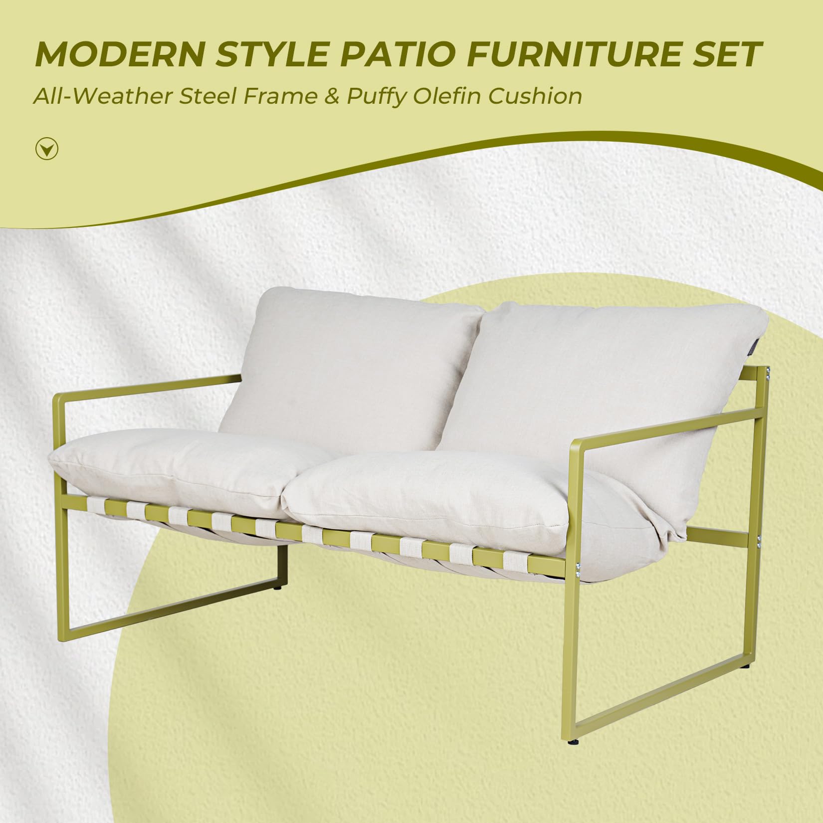 4-Piece Outdoor Furniture Set with Cushions