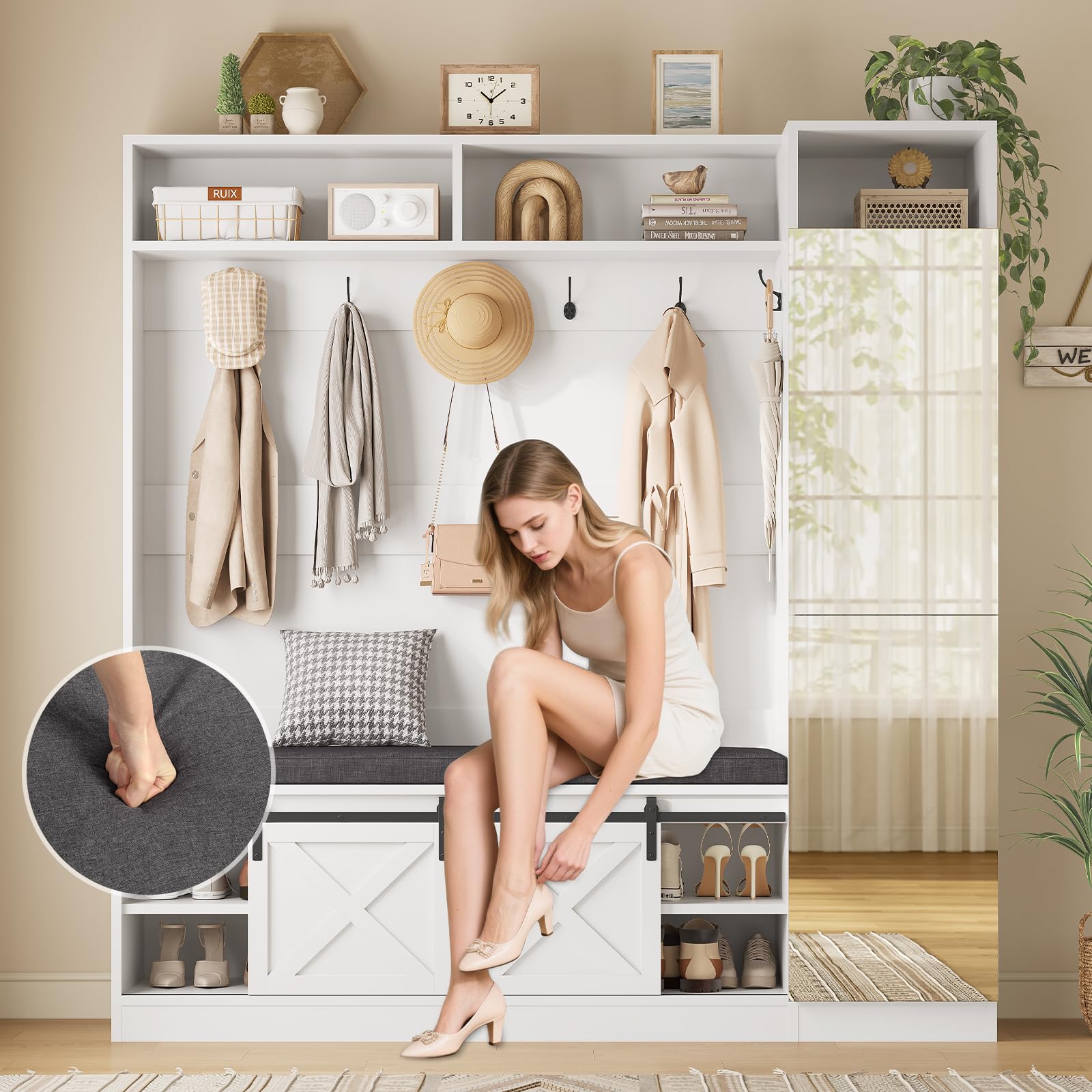 Hall Tree with Bench and Shoe Storage