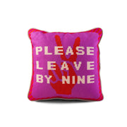 Leave By Nine Needlepoint Throw Pillow 11x11