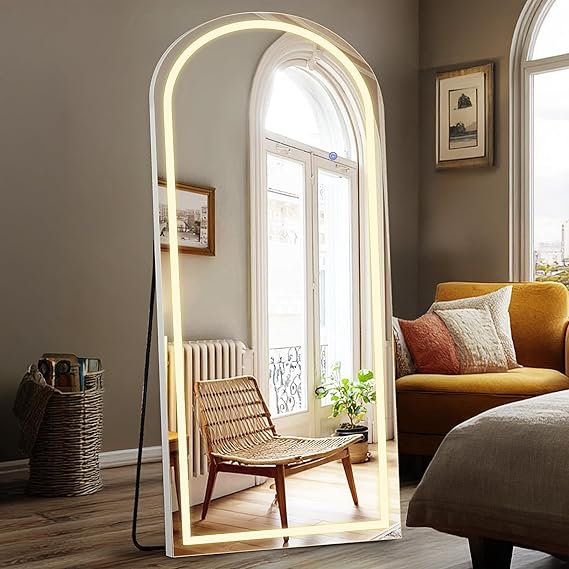 LED Full Length Floor Mirror 70" x 26" with 3 Color Modes