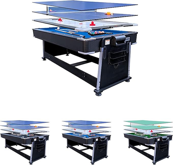 7-Foot 3-in-1 Multi-Game Swivel Table
