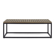Outdoor Industrial Acacia Wood and Iron Bench