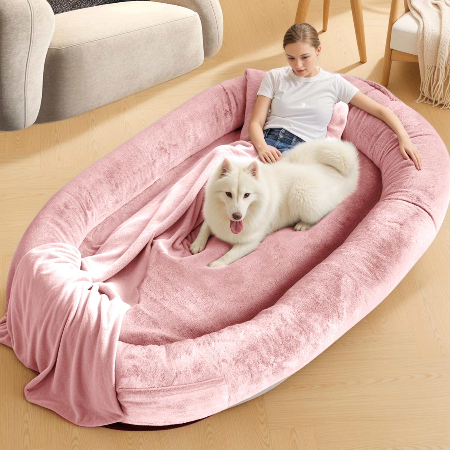 Human Sized Dog Bed for Adults and Pets