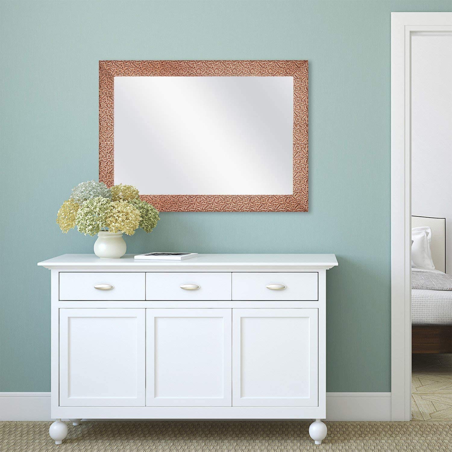 38" x 26" Gold Framed Rectangular Wall Mirror