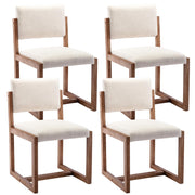 Upholstered Dining Chairs Set of 4 - Mid-Century Modern Linen Fabric