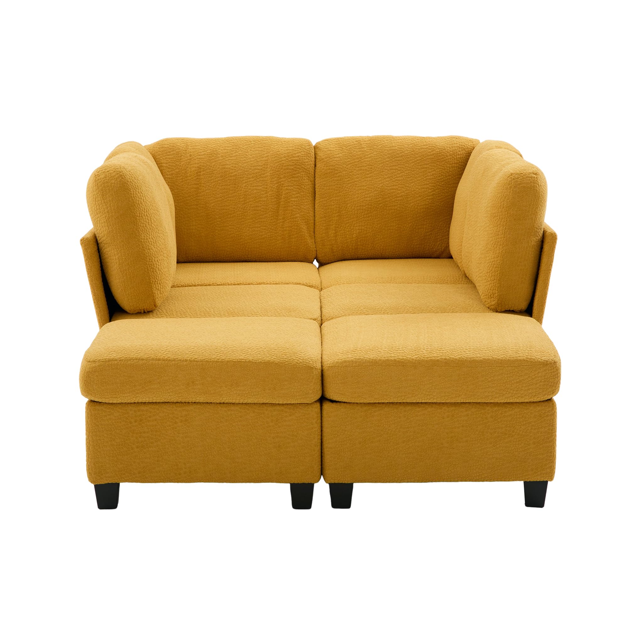 6-Seat U-Shaped Modular Sectional Sofa with Storage Ottoman