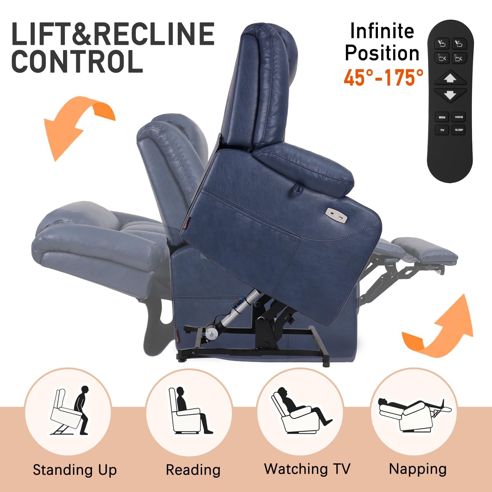 Oversized Power Lift Recliner Chair with Massage and Heat