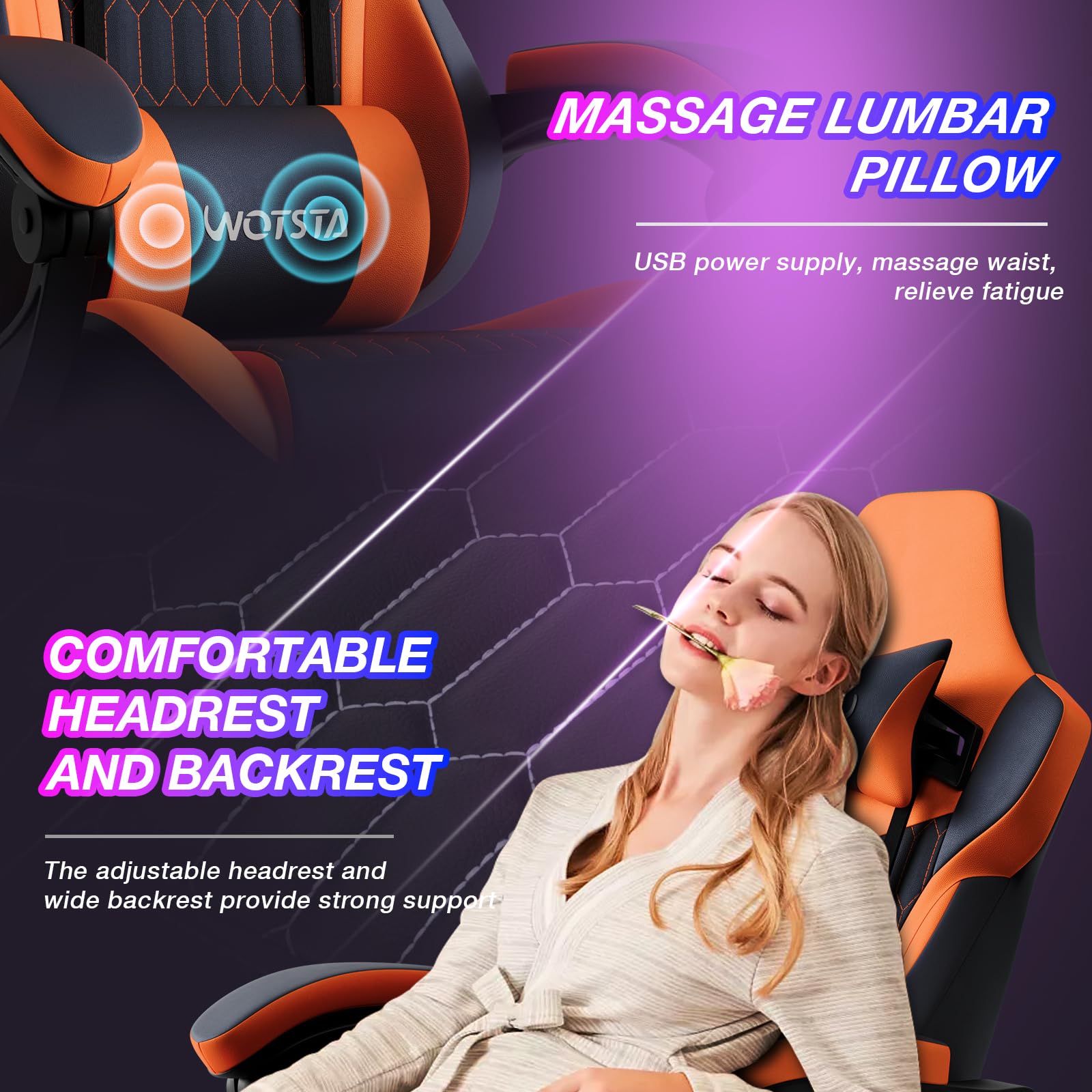 Ergonomic Gaming Chair with Footrest