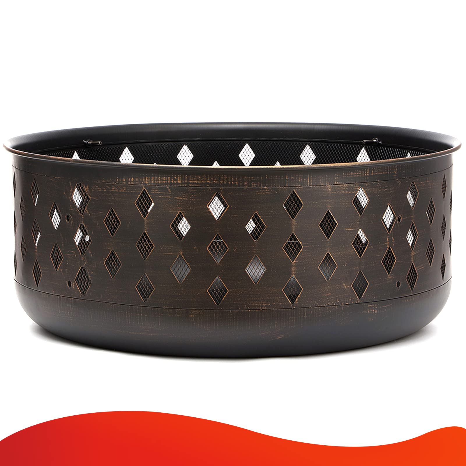 36 Inch Outdoor Wood Burning Fire Pit with BBQ Grate