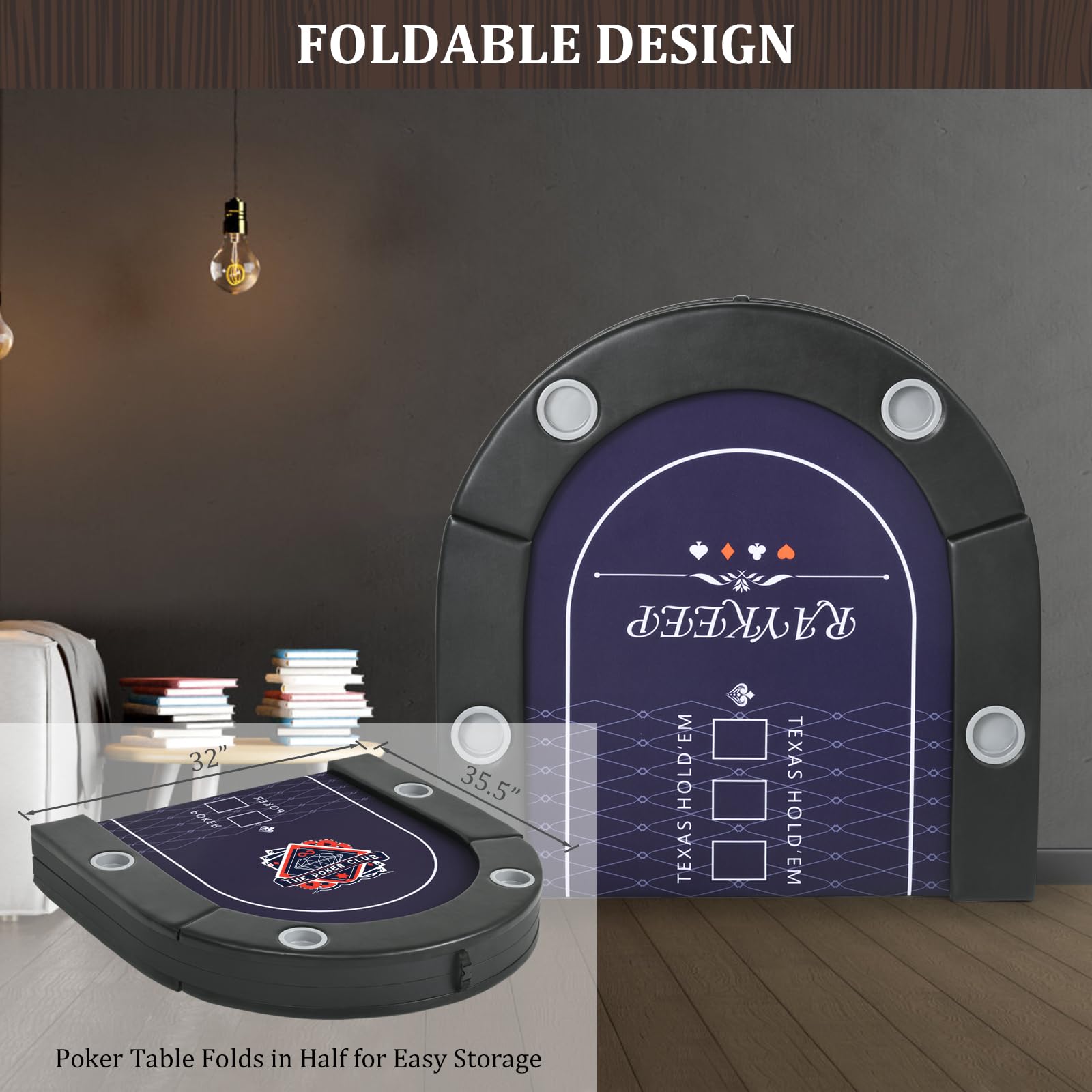 71 Inch Foldable Poker Table