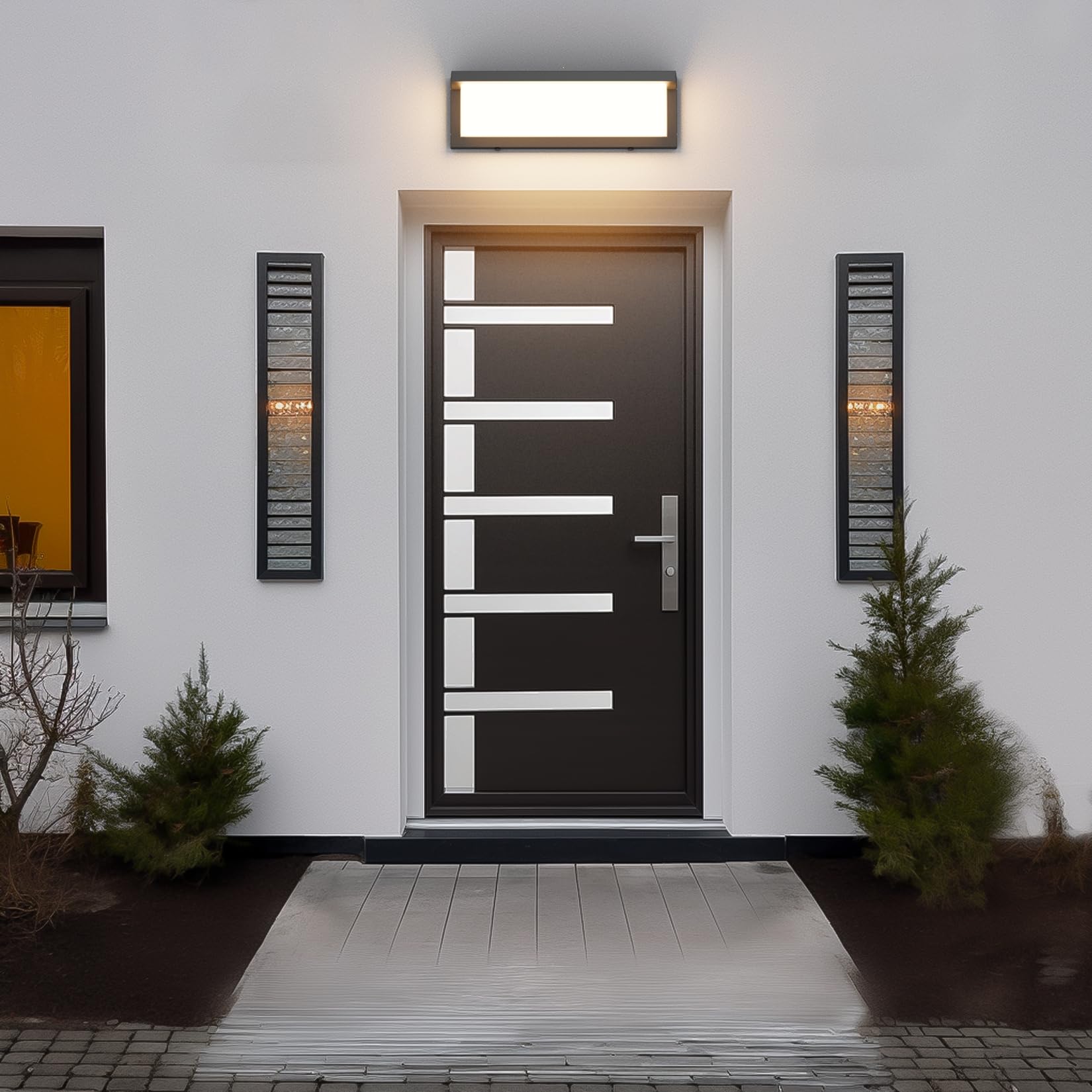 Modern Outdoor Wall Sconces 3000K 2 Pack 36W Black