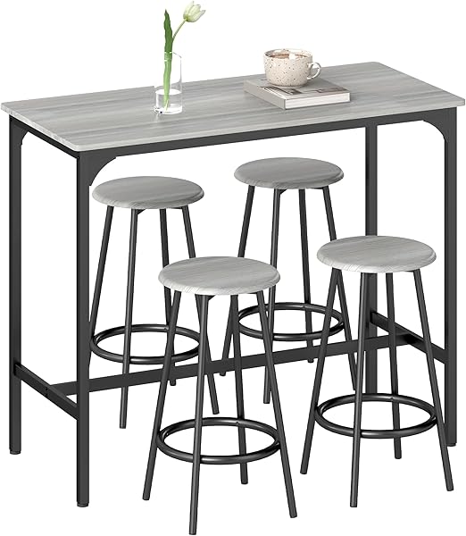 5-Piece Counter Height Bar Table Set with Stools
