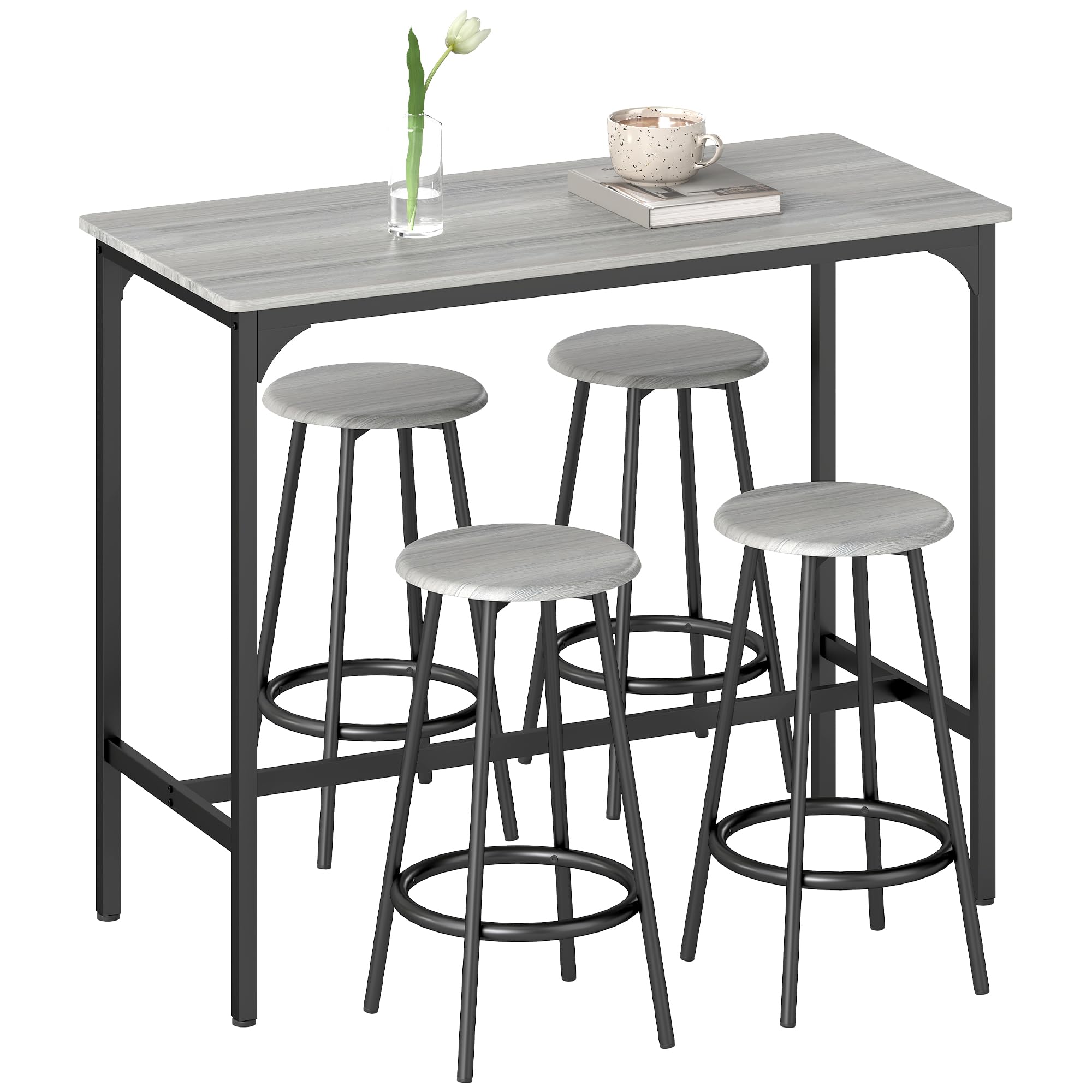 5-Piece Counter Height Bar Table Set with Stools