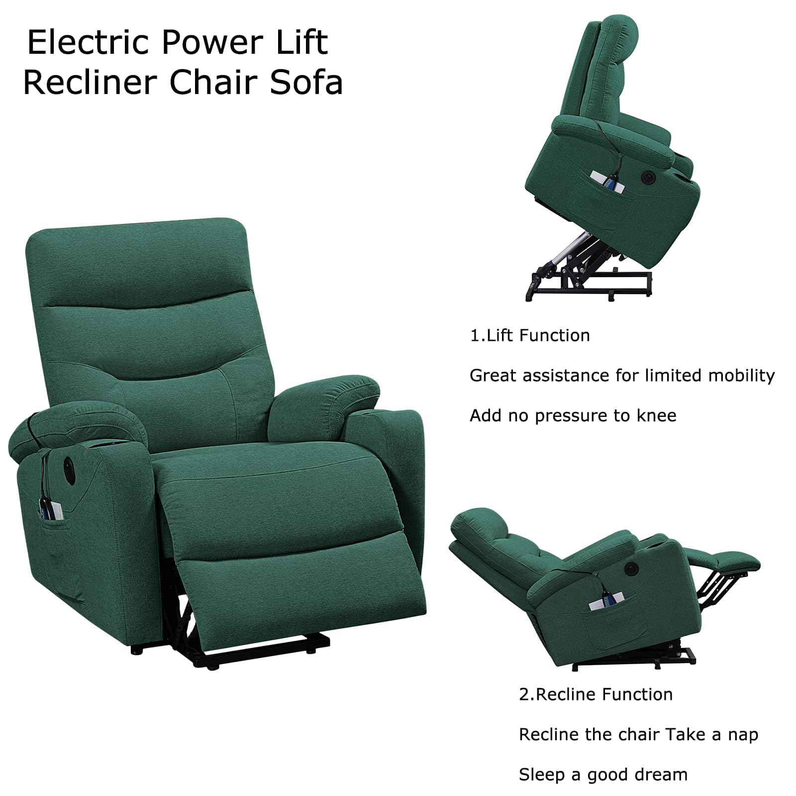 Power Lift Recliner Chair with Massage and Heating
