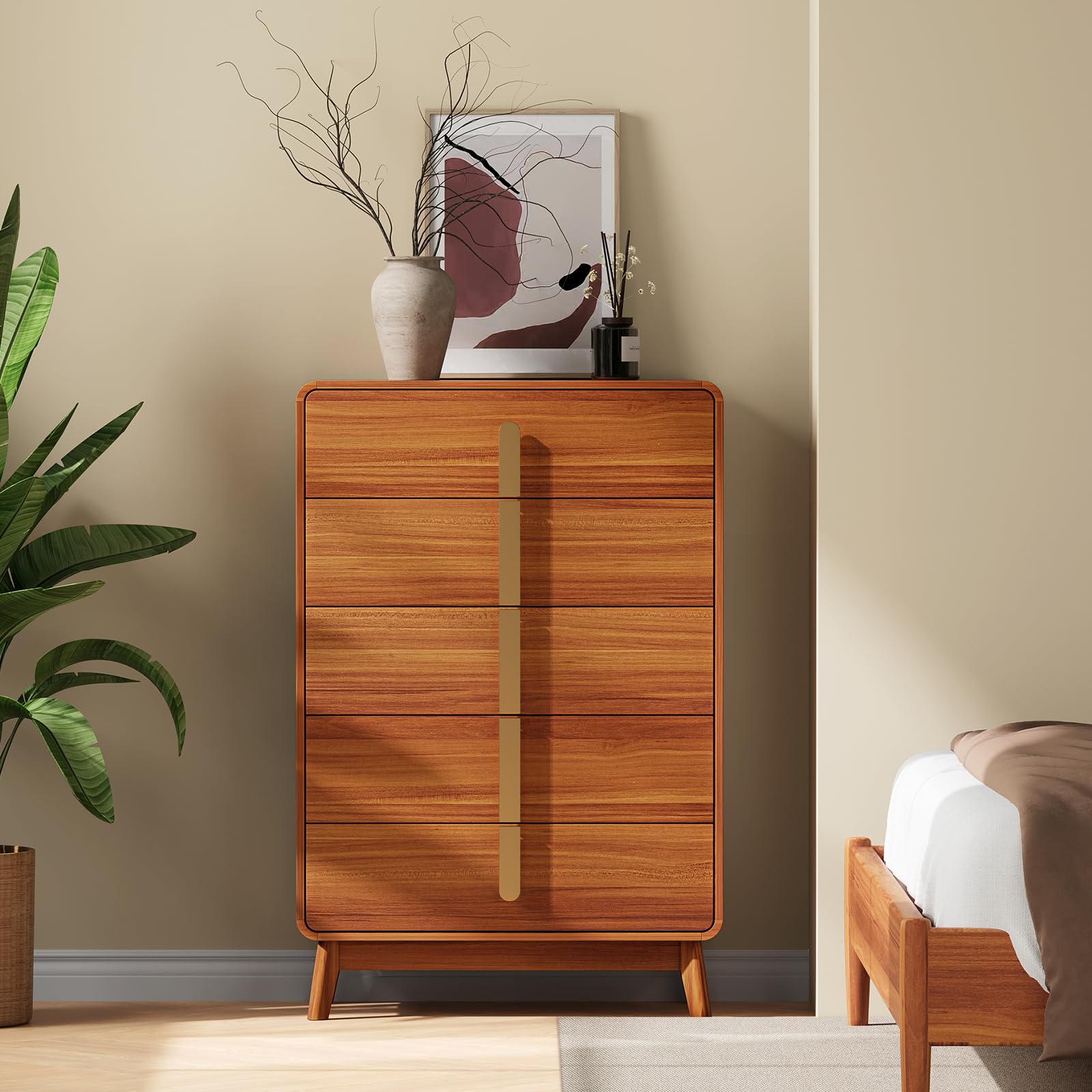 5 Drawer Mid-Century Modern Dresser