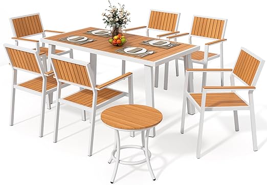 8-Piece Aluminum Patio Dining Set with Stackable Chairs