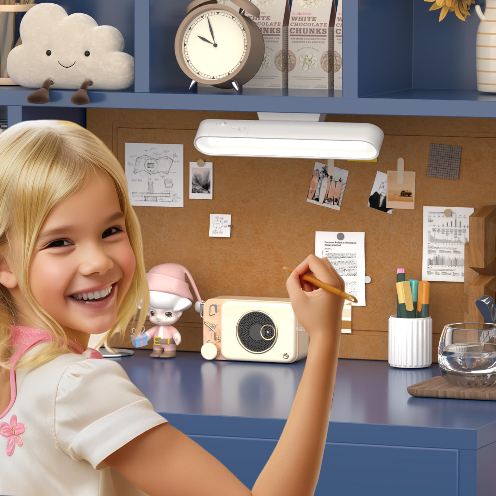 Kids Study Desk and Chair Set with Storage