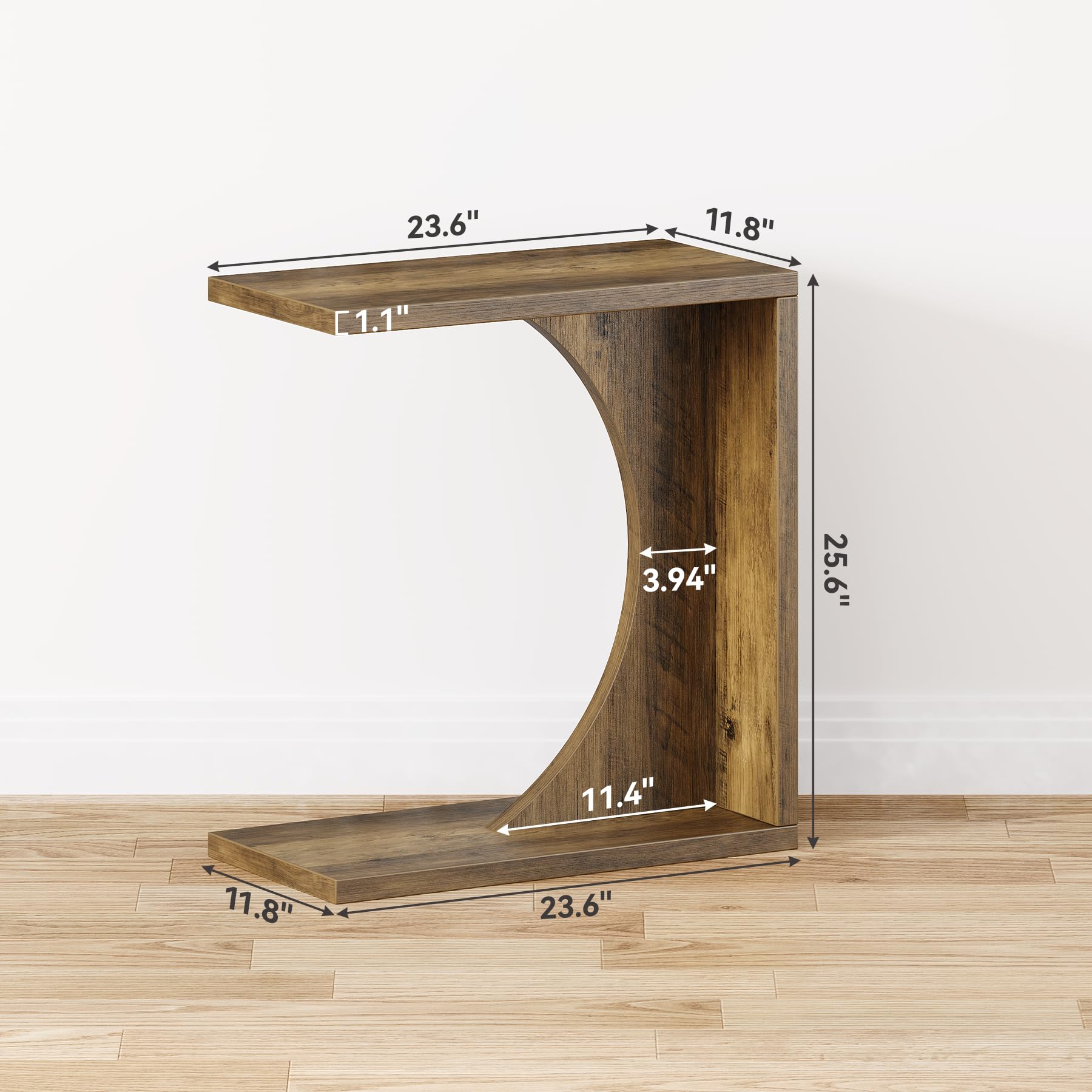 C-Shaped End Table for Sofa and Bedroom