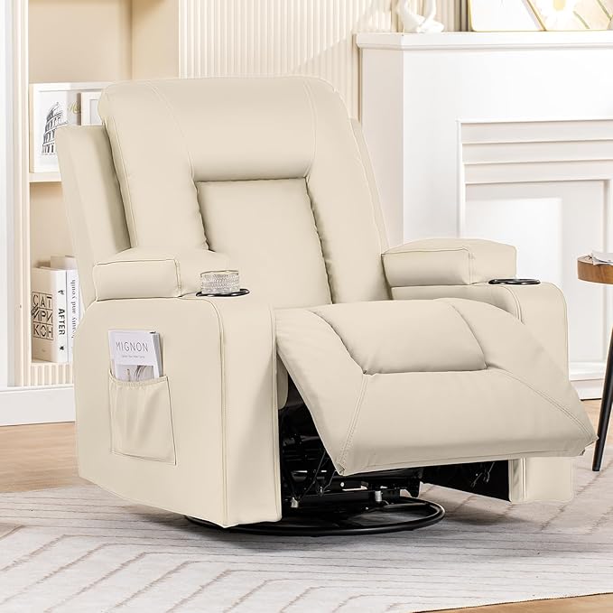 Swivel Recliner Chair with Cup Holders